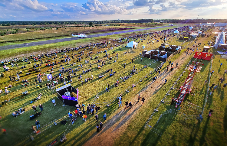 Overview of the spectators area during the 9th International Airshow Sunset Show